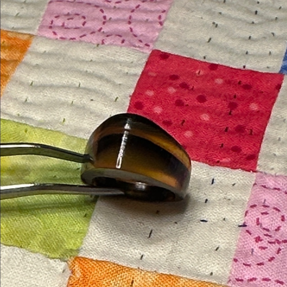Vintage Faux Tortoise Shell Lucite Plastic Ring Size 4